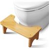 LEKEFETO Sgabello WC in bambù per adulti, poggiapiedi in bambù, antiscivolo, poggiapiedi, in legno, ergonomico, per bagno, cucina, soggiorno, naturale
