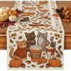 Generic Cozy Fall - Runner da tavola autunnale con gatti e zucche, 33 x 183 cm | Cozy Sweater Cats, Sideboard Runner, Pumpkins Spice Latte Motif, Harvest Theme, Fall Dining Decor, Farmhouse Table Runner