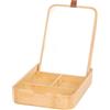 Generico Set Organizer Make Up in BAMBU' con Specchio Bellezza, per Trucco o Lenti a Contatto, 4 Scomparti Divisi, Porta Gioie e Trucchi, Bellezza Truccare Trucco Cosmetica, Orecchini Anelli