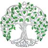 PATIKIL Decorazione Murale Albero in Metallo Ornamento Appeso Verde Argento | Scultura a Parete Albero Della Vita, per Interni Esterni