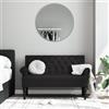 IKAYAA Panca con Schienale Panca 2 Posti da Interno Moderna Divanetto a 2 Posti per Soggiorno Ufficio 120x62x75,5 cm-Nero-Tessuto