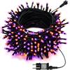 Joomer Halloween Luci Catena Luminosa Esterno 20M 200 LED Arancione & Viola | 8 Modalità Luci da Stringa con Timer, Halloween Decorazioni Impermeabile per Giardino, Festa, Cortile, Casa Interno