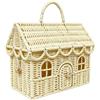 Yuqsmzs Cesto In Contenitore A Forma Di Casa In Finto Rattan Con Coperchio | Cesto Contenitore In Per Soggiorno Stile Fattoria Camera Da Cameretta Cucina Matrimonio Casa