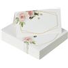 Uniclife 60 Segnaposto Floreali per Tavolo, 3,5 x 2 (piegati), Rose ad Acquerello, Cartellini Nominali a Tenda per Matrimoni, Banchetti, Buffet e Feste