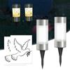 Silkwish Set di 2 luci a energia solare con picchetto e colomba adesivi - IP65 resistente alle intemperie - candele da cimitero con sensore crepuscolare automatico - luci funerarie solari per cimitero