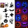 Gienslru Halloween LED Silhouette Wall Lights, Wall Decor for Party (8PCS) | Peel and Stick Setup, Removable Design, Spooky Character Silhouettes, Window and Door Display, Halloween Party Decoration