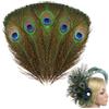 Forreen Piume di Pavone Lunghe Naturali, 50 Pezzi 10-12 Pollice 25-30cm Peacock Feathers Verdi Belle Piume Pavone con Dell'occhio per Decorare Casa,Matrimoni,Feste o per Fai da Te