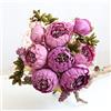 JOYHAZE Confezione da 1 bouquet di peonie artificiali, 48 cm, peonie grandi in seta finta con boccioli, per matrimoni, casa, feste, decorazioni per ufficio, centrotavola, composizioni floreali fai da