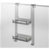 AQA DESIGN Mensola doccia con 2 ripiani, porta shampoo e bagnoschiuma, shower caddy in plexiglass, porta shampoo doccia da appendere, montaggio senza fori/da parete - Fumè - 33x56x19 cm