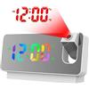 POFET Sveglia a proiezione con proiettore ruotabile, Luce Notturna, Caricatore USB, Display LED