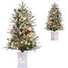 GarveeHome Albero di Natale Artificiale con Luci LED Calde e Multicolore - 125cm, 150 Luci, 9 Modalità, Rami in PVC, Vaso Vintage Illuminato -4ftH imitation fiber optic tree, color 8 modes, 150LED