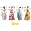 Peacoblue Adesivo per mobili, decorazione artigianale, 15 x 30 cm, motivo: donna vittoriana, 4 pezzi, impermeabile, trasferimento UV DTF per cassettiera, vetro, porcellana, legno, plastica