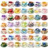 TUIOBUN Set di 50 adesivi per tazze da tè, trasparenti, ad acquerello, motivi colorati, per bagagli, laptop, bottiglia d'acqua, valigia, skateboard, auto, bicicletta, casco, telefono, quaderno, scrapbooking
