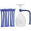 PPX Supporti Reggi Bicchieri da Vino, in Silicone, per Cestelli Della Lavastoviglie, per Mantenere i Calici di Vino al Sicuro- Blu (8)