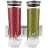 chennnls Dispenser di cereali, montaggio a parete, dosatore per cereali, dosatore doppio, 3 l