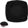 TIESOME Coprisedia da ufficio, 40 - 60 cm, rimovibile, lavabile, in elastan, altamente elastico, antiscivolo, per ufficio, ristorante, matrimonio, colore nero
