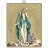 F.LLI BONELLA Fratelli Bonella | Quadro Sacro raffigurante la Madonna Miracolosa su legno MDF di pioppo 8mm con Mosaico in lamina dorata formato 18x24 cm | Made in Italy