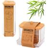 Generico Pack 2 Pezzi, Porta Dischetti Struccanti Coperchio Bambu', Porta Bastoncini Orecchie Tamponi Naso con Coperchi Bamboo, Struccare Toilette Orecchie Bagno Estetista Trucco.