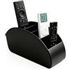 mimzemamz Porta Telecomandi con 5 Scomparti in Plastica, Porta Telecomando Multifunzionale, Contenitore per Telecomando TV, Spazzole, Matite, Cosmetici e Forniture per Ufficio, Nero