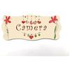 Domus Artis Targa per porta in legno stile shabby chic, per decorare le porte interne di casa. La targhetta misura cm 9x21 spessore 7 millimetri, con biadesivo (Bordo panna) (camera)