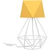 Light Home LH Light-Home Abat Jour da Comodino Moderne Lampada da Tavolo - Elegante Lampada da Comodino con Paralume in Tessuto per Camera da Letto e Salotto - Lampadina E27-40x23,5 cm - Bianco e Giallo