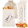 Quorumsg 4 Pezzi Sacchetto Pane, Sacchetti per Il Pane in Lino, Reusable Bread Bag con Coulisse Anche, per Conservare Panes Fatto in Casa e Prodotti da Forno（40 x 30cm/64 x 16cm）