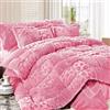 Morbidissimi Trapunta Piumone Soffy Velluto e Ecopelliccia Cuori Matrimoniale Y259 Rosa