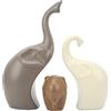 Buachois 3 statuette a forma di elefante in ceramica, colore brillante, impermeabile, stile moderno, statua di elefante, ricchezza, buona fortuna, ornamenti per la casa e l'ufficio
