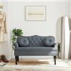 IKAYAA Panca con Schienale Panca 2 Posti da Interno Moderna Divanetto a 2 Posti per Soggiorno Ufficio 120x62x75,5 cm-Grigio Scuro-Velluto