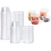 SKYPRO 50 bicchieri da salsa con cerniera in plastica da 85 ml, contenitori rotondi per alimenti con coperchi, riutilizzabile, per cibo da asporto, condimenti, condimenti e altri alimenti - concavo