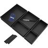MAIJIAJU Organizer Cassetti 5 Pezzi in Bambù, Portaposate da Cassetto Separatori per Cassetti con 2 Divisori per Cassetti Regolabili Organizzatore Scrivania per Cassetto Bagno Cucina Trucchi, Nero