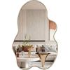 Skokliz Specchio da parete irregolare, asimmetrico, 90 cm x 60 cm, decorazione da parete moderna per bagno, camera da letto, soggiorno, ingresso, montaggio a parete