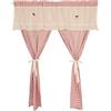 A.Monamour Tenda Corta per Finestra Piccola Rosa Plaid a Quadri in Cotone Con Spacco Centrale - Cucina Bistrot Caffè Mezza Mantovana Vetro Porta Armadio