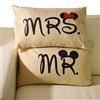 Miya® Coppia di copricuscini in cotone con scritta Mr. & Mrs Miki & Minni per divano o letto, regalo per coppia