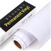 Astonatick Vinile Adesivo Permanente con Supporto - 30,5x305cm Rotolo di Vinile Permanente, Vinile Permanente Impermeabile per Cricut, Silhouette Cameo, Altri Plotter da Taglio (Bianco Lucido)