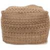 Odoukey Poggiapiedi Quadrato 17x17x13 Pollici, Pouf Etnico con Fodera in ottomano in Cotone e Lino, Rimovibile, di capacità, per Divano, Camera da Letto, Soggiorno (Nucleo Non Incluso)