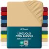 Flowen Lenzuola con Angoli una Piazza e Mezza 120x190 cm Beige in 100% Puro Cotone per Materasso fino a 30cm Tessuto Anti-Acaro e Traspirante di Alta Qualità Morbido Durevole e Lavabile in Lavatrice