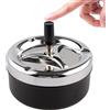 agogue Posacenere con coperchio per esterni, posacenere girevole per esterni, senza fumo, grande acciaio inox per balconi e uffici