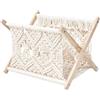 HavenlyCove Portariviste intrecciato a mano con corda in legno e cotone per libri, giornali e tablet, in soggiorno o camera da letto
