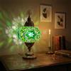 MOSLAND HOME Lampade da tavolo a mosaico turco, stile marocchino, fatte a mano, lampada da notte Tiffany e lampadina a LED (stella verde)