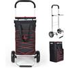YEAUPE PRO Carrello Spesa 3 in 1 con Compartimento Isotermico - Capacità 50L, Carico 25kg - Ruote Silenziose, Impermeabile, Facile da Montare e Trasportare - Corallo