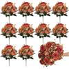 Fairblo 10pcs Fiori Finti Autunnali mit Peonie Ortensie Finte Autunnali Decorazioni | Fiori Artificiali Arancioni Fiori Finti da Interno Esterno per Decorazioni Autunno Casa Centrotavola Bomboniere Halloween
