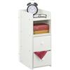 Relaxdays Comodino da Notte con Cassetti, Set 2 Tavolini Laterali Camera Letto, HLP: 55x22,5x34 cm, Comò Stretto, Bianco