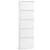 Arreditaly Scarpiera Slim In Metallo 5 Ante A Ribalta Ultra Sottile Salvaspazio Mobile Portascarpe Moderno Ingresso Camera Corridoio 172 x 50 x 15 Cm (Bianco)