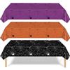 HOMAVEL Tovaglie Halloween 3 Pezzi 137 x 274 cm Ragnatele e Pipistrelli | Nero, Arancione e Viola; Impermeabile e Facile da Pulire, Ideale per Buffet, Tavoli Dolci, Feste Horror e Photo Booth.