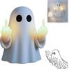 Generic Lampada a LED a forma di dito medio, divertente statua di fantasma, da appendere alla parete, luce notturna a LED per Halloween, per camera da letto, decorazione USB spettrale, uso serale di Halloween