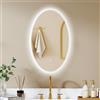 HOMCOM Specchio da bagno con luce 80x50 cm Ovale Trasparente IP44 | Specchio LED muro, antifog, 3 colori luce, dimmer, memoria, retroilluminato e frontale, vetro temperato, sensore touch