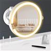 Robofun Specchio da trucco luminoso con ventosa potente, 10x ingrandimento luminoso, specchio d'ingrandimento a luce regolabile in intensità, altezza regolabile 25 cm