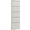 Arreditaly Scarpiera Slim In Metallo 5 Ante A Ribalta Ultra Sottile Salvaspazio Mobile Portascarpe Moderno Ingresso Camera Corridoio 172 x 50 x 15 Cm (Grigio)