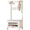 LYUCAYHQ Appendiabiti e Scarpiera, Porta Abiti 4 In 1 per Ingresso con Ganci, Scarpiera, Seduta Imbottita, Stendibiancheria, per Ingresso, Corridoio, Soggiorno(White,60cm/24in)